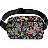 Butterfly Fanny Pack for Women Casual Belt Bag Waterproof Waist Bags for Travel Hiking Sports