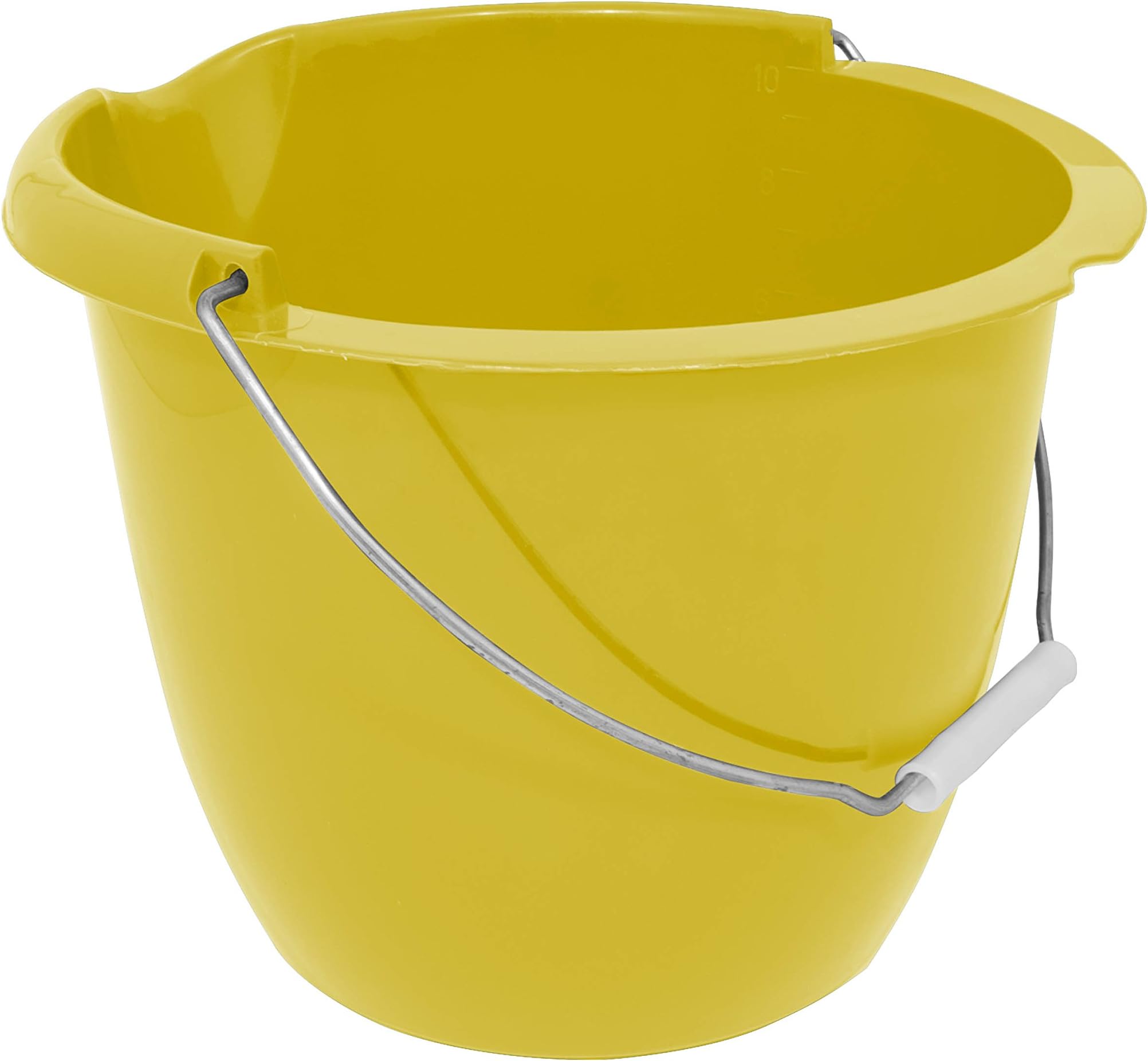 Bentley Industrial BUCKET.08/W Bucket with Metal Handle, 10 L Capacity, Yellow