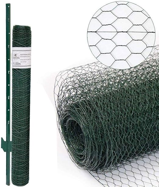valla de Tela Metálica hexagonal + Postes | Rollo 25m | Altura ...