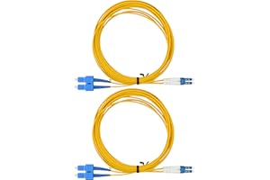 OpZonik 3M – 2Pack LC to SC OS2 Fiber Optic Patch Cable Singlemode Duplex Optical Patch Cord 9/125µm Fiber Optic Cable LC-SC 