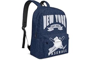 Pkihgxa Large Capacity Backpack Lightweight Durable Casual Daypack School College Bag Baseball Fans Gifts for Teenager Men Women