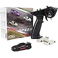 SVERTIBO Turbo Racing 1:76 Scale RC Sport Car, Table Racing 2.4GHZ Remote Control Mini Model Car with Full Proportional RTR for Adults Toys (C74-Black)