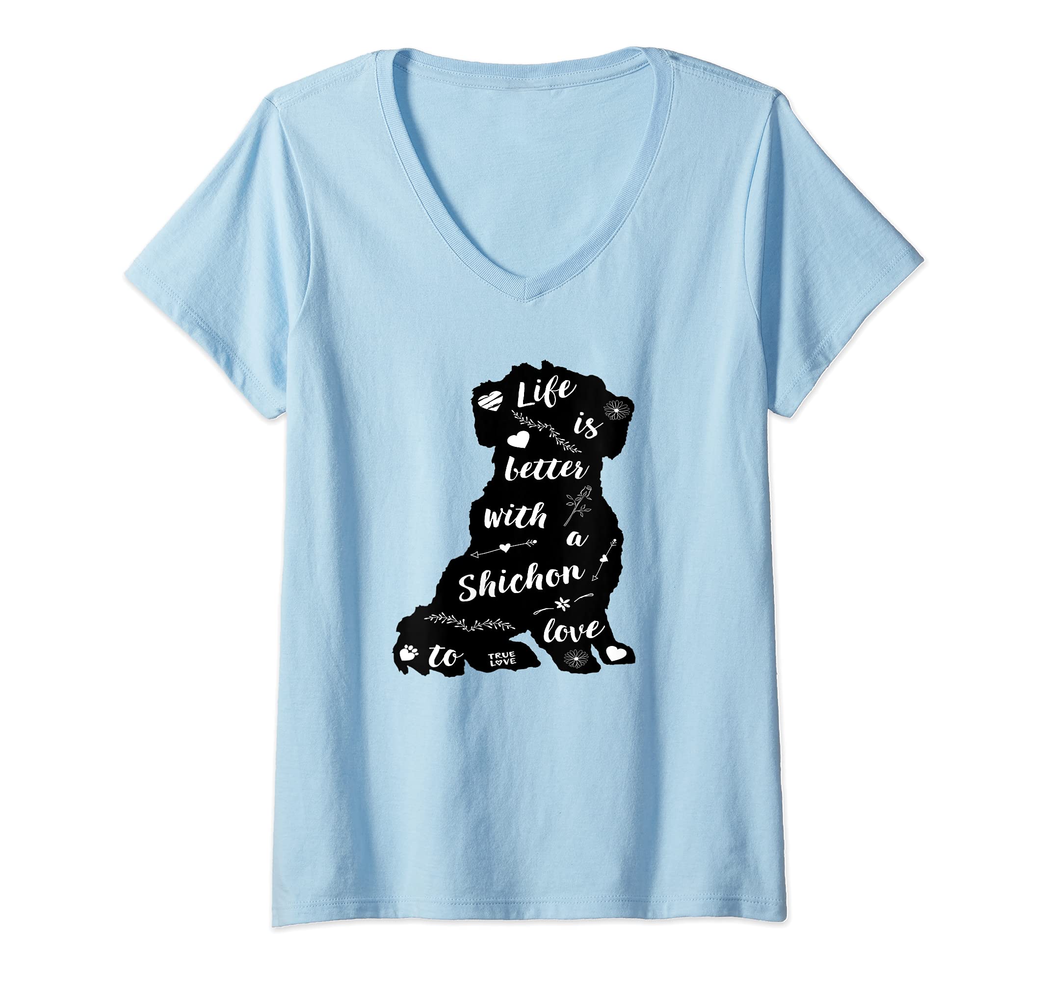 Womens Shichon Dog Design for Shichon Dog Lovers V-Neck T-Shirt