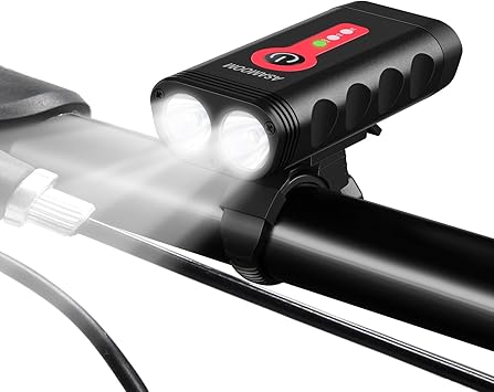 Amazon Asamoom 自転車ライト Ledヘッドライト 4400mah 高輝度5モード 800ルーメン Ip65 防塵 防水 Usb充電式 自転車ledライト 自転車前照灯 フロントライト 懐中電灯兼用 アルミ合金製 長寿命 防振 小型 軽量 着脱簡単 18ヶ月間安心保証 Asamoom ヘッドライト