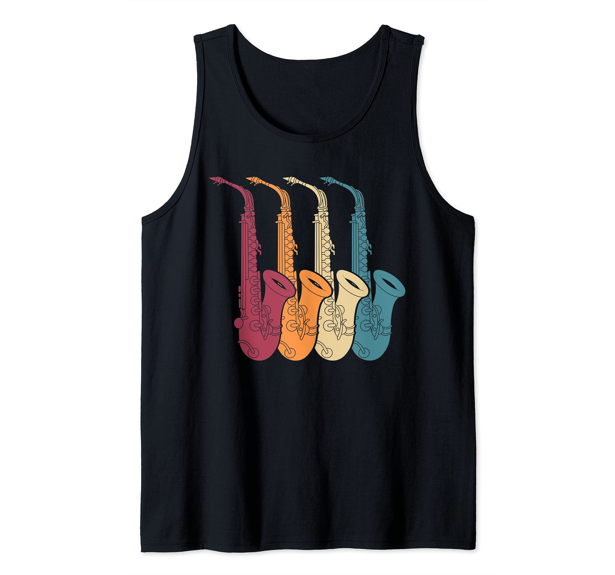Retro Saxophonist Musical Instrument Jazz Music Saxophone Tank Top