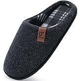 COFACE Unisex Mens Womens Cozy Memory Foam Scuff Slippers Casual Slip On Warm House Shoes Indoor/Outdoor Felt Sandal Slippers Size 4-15