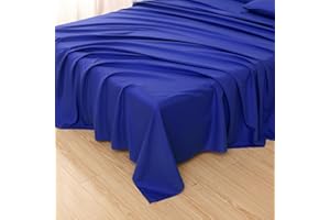 Toodou Brushed Royal Blue Twin Flat Sheets with Surprisingly Soft, Comfortable, Exceptionally Durable, Wrinkle and Fade Resistant,They are Smooth, Most Comfortable and Luxurious Bed Sheets