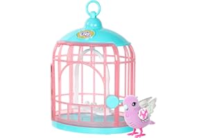 Little Live Pets - Lil' Bird & Bird Cage: Polly Pearl, New Light Up Wings with 20 + Sounds, and Reacts to Touch