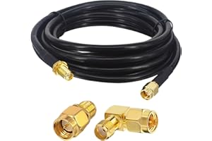 Boobrie SMA Male to Female RG58 Coax Cable 10ft +2pcs SMA Coax Adapters SMA Male/Female RF Connector for WiFi Antenna 3G 4G LTE/GPS SDR Equipment Antenna/Amateur Radio Antenna