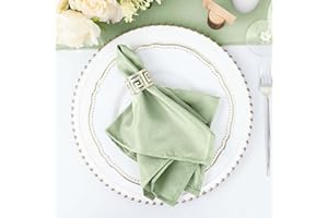 EFAVORMART.COM Efavormart 25 Pack | 17"x17" Sage Green Polyester Linen Dinner Napkins | Washable