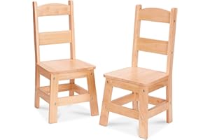 Melissa & Doug Wooden Chairs, Set of 2 - Blonde Furniture for Playroom
