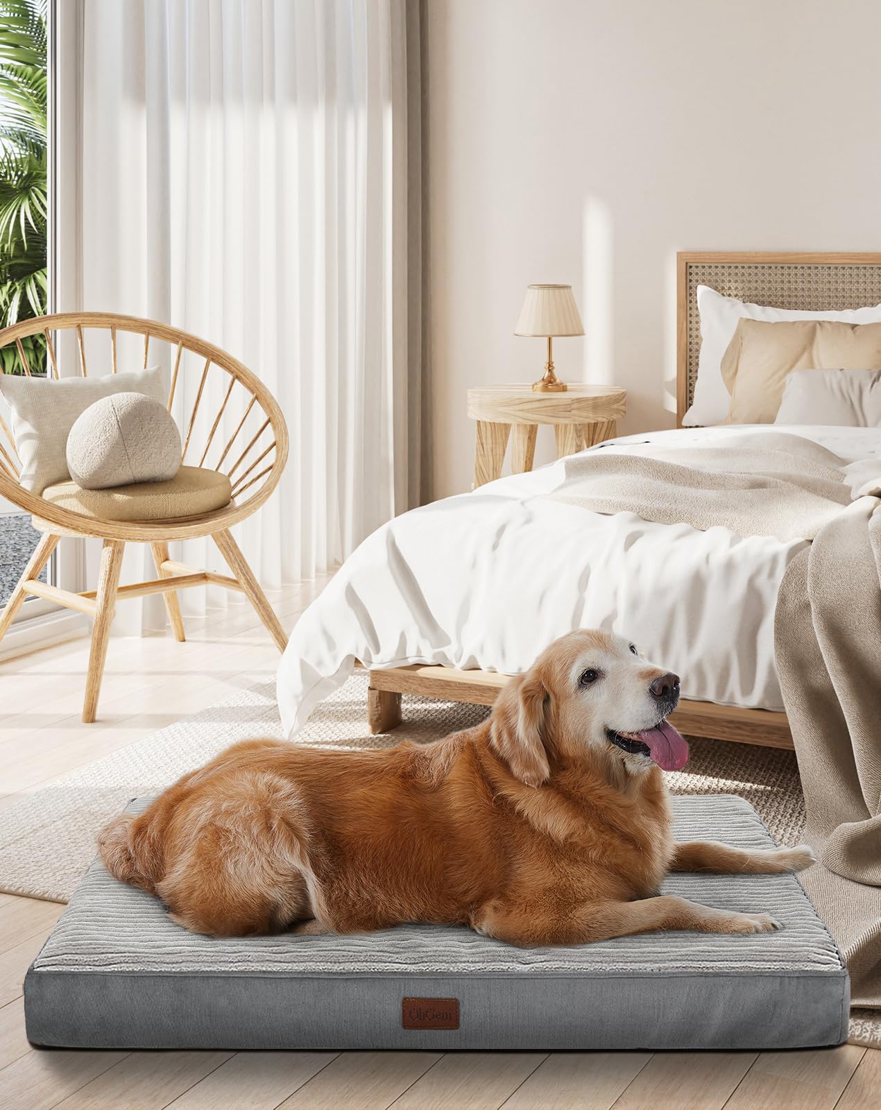 Curated visual reference: Ohgeni 35 Inch Orthopedic Waterproof Machine Washable Dog Bed For Photo Inspiration