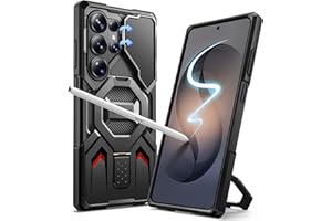 TONGATE for Samsung Galaxy S26 Ultra Case with Magnetic Stand, Compatible with MagSafe [Built-in Camera Cover & Ring Holder][Military-Grade Protection] Anti-Slip Rugged Phone Case for S26 Ultra, Black