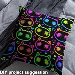 Erosebridal Rainbow Fabric by The Yard, Neon Cat