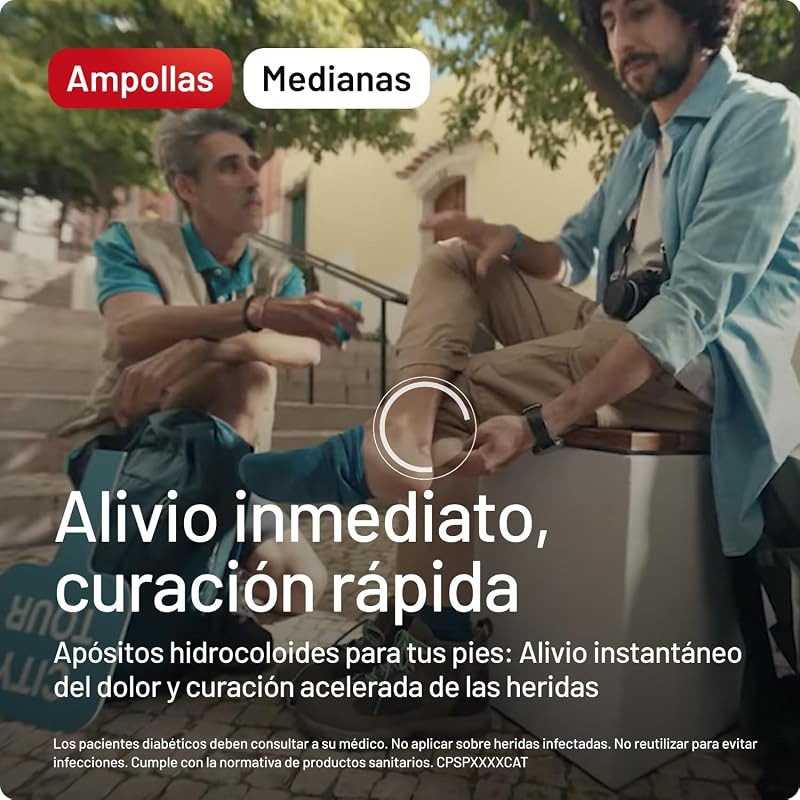 Ampolas médias, curativos hidrocoloides para os pés, Pack 5 unidades
