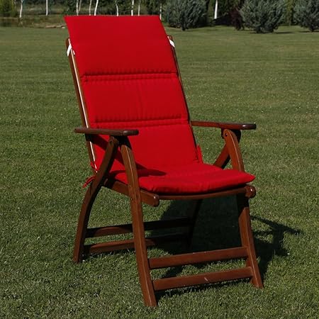 Liegestuhl Im Freien Sitzpolster Kissen Wasserdicht Fünf Falten Rot