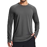 MAGCOMSEN Men's Long Sleeve Shirts Dry Fit Workout Running Athletic Moisture Wicking Casual Tshirts with Thumb Holes