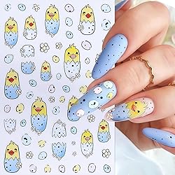 6 Sheets Cute Bunny Nail Stickers Easter Nail Art