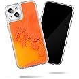 SteepLab Flowing Neon Sand Liquid Case for iPhone 13 (2021, 6.1") - Full Body Protection with Raised Bezel (Orange Soda)