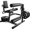 GOIMU Leg Extension and Curl Machine, 4 in 1 Lower Body Workout Machine, Adjustable Leg Curl Machine with Plate Loaded, Leg Extension Machine with Exercise Bench, Home Gym Weight Machine, Z2