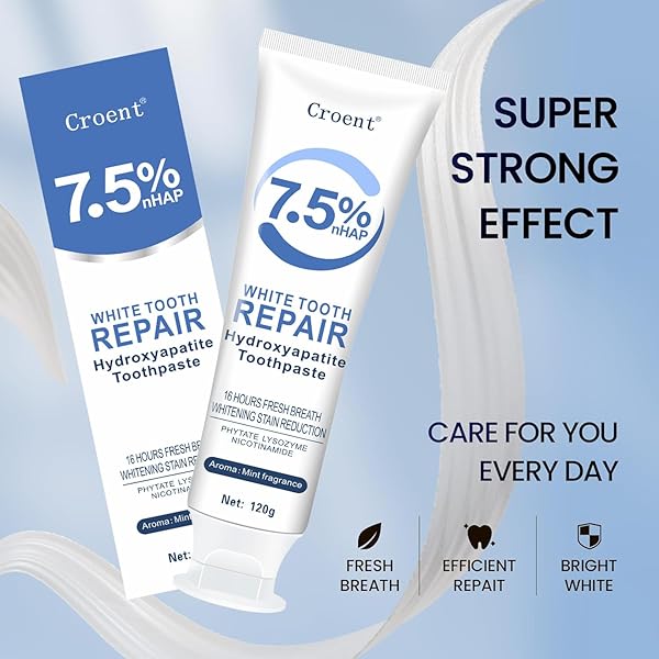 HYDROXYAPATITE TOOTHPASTE, ENAMEL PROTECTION AND FRESH BREATH, FLUORIDE FREE HIDROXIAPATITA TOOTHPASTE FOR SENSITIVE TEETH.