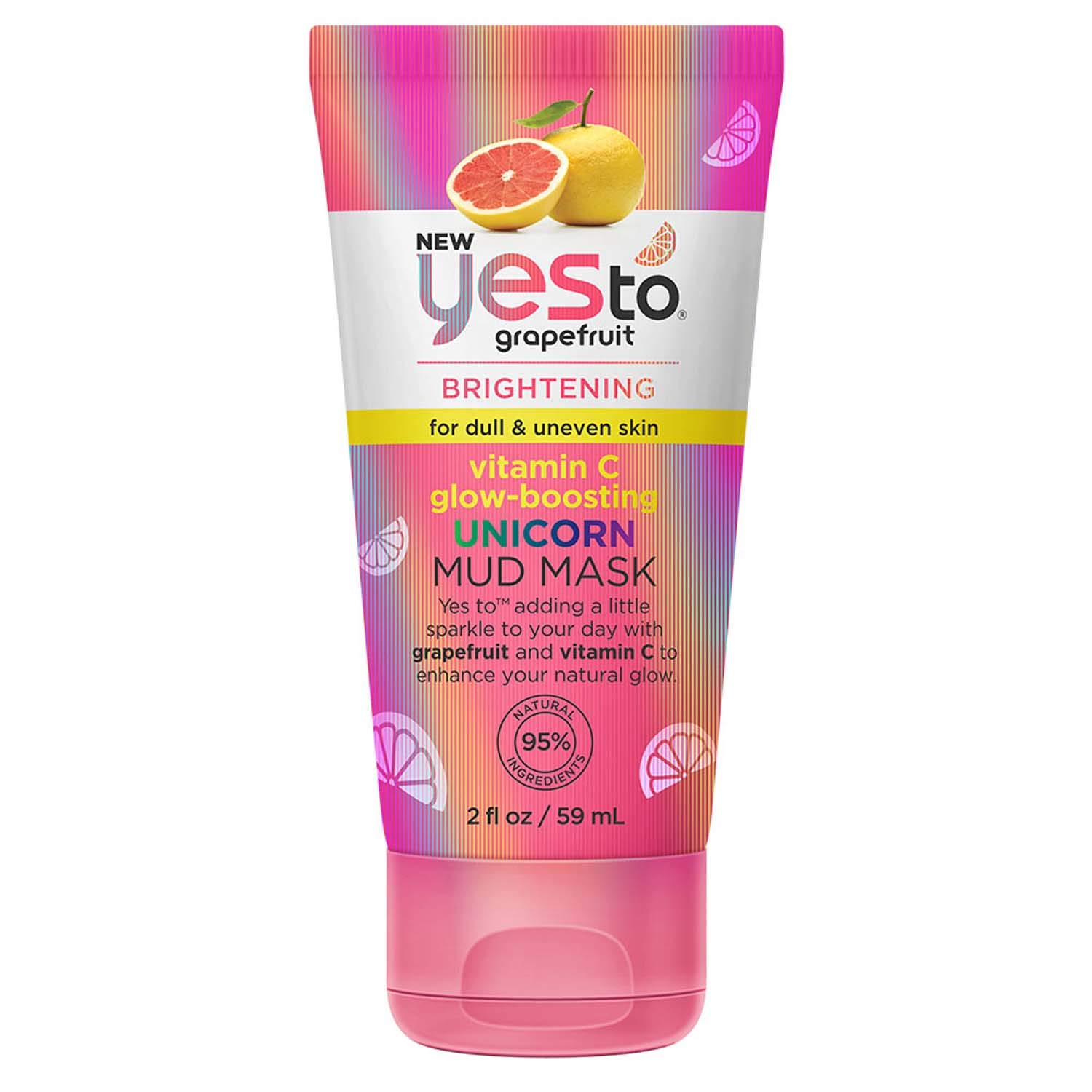 Yes To Grapefruit Vitamin C Glow-Boosting Unicorn Mud Mask Tube, 113 g