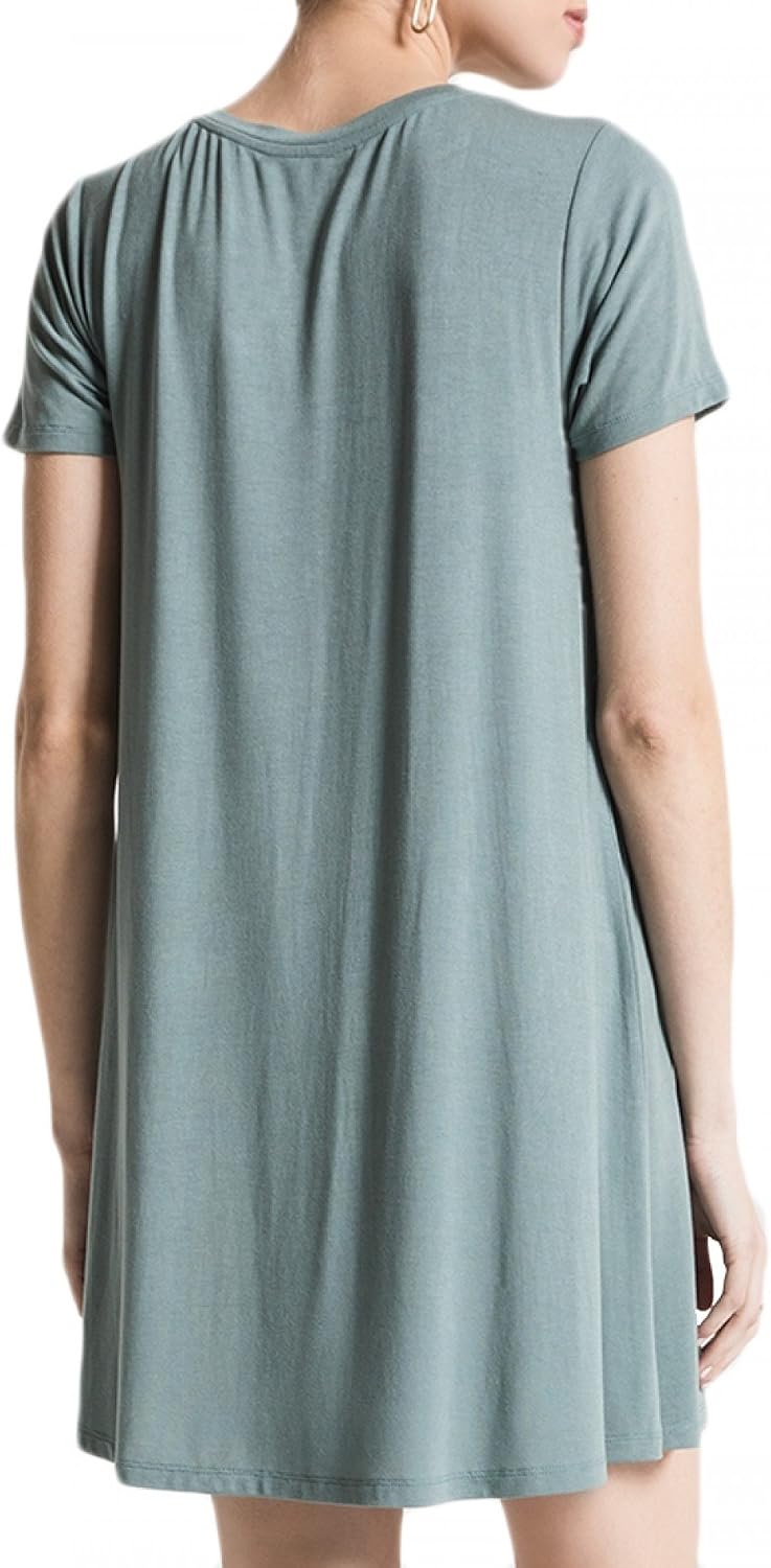 Cross Front Tee Dress in Sea Green 