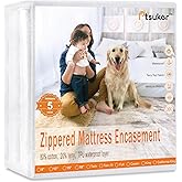 Twin Mattress Protector Cover for 10/11/12 inch Deep Pocket,Waterproof, Encased Zippered Fit,39"x75" Terry Top Fabric