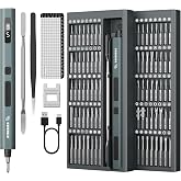 STREBITO Mini Electric Screwdriver, 86 in 1 Electronic Screwdriver Set | 80 Magnetic Bits, 5 Torque (0.15 to 0.7N.m), Push-to-Pop Magnetic Case, Precision Electric Screwdriver for PC Phone RC Cars