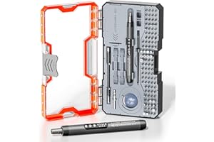 ANVANNA Mini Electric Screwdriver Set 120-IN-1: UnaMela Small Electric Screwdriver Cordless - 120 Precision Bits, LED Light, Magnetic Power Screwdriver Repair Tool Kit for PC RC Electronics