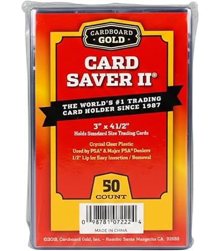 Amazon.com: Cardboard Gold Card Saver 3 Tall Card Sleeves - 50ct Pack -  Semi Rigid Card Holder for 60s-70s Tall Boy Cards, 3 1/3
