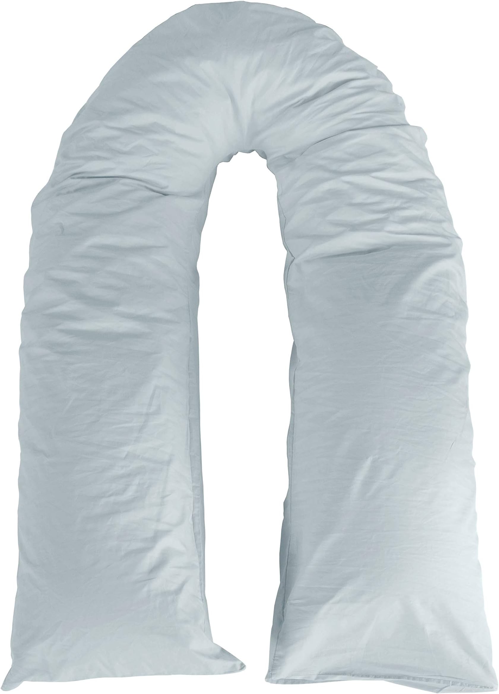 Adam Home 12 Ft Plain Dyed U Body Pregnancy Maternity Body Back Support Pillow Case Cover Only (Duckegg)