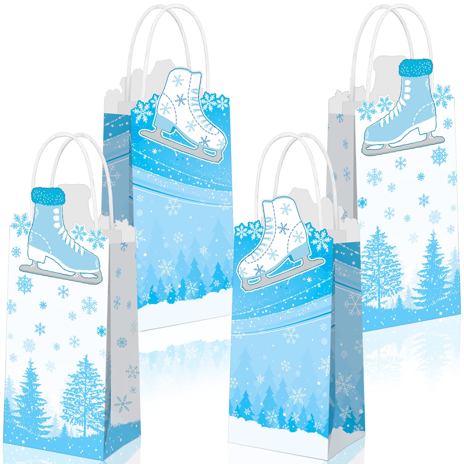 Photo 1 of * only comes with five *
TecUnite 16 Pcs Ice Skating Goodie Bags Winter Party Favor Blue Gift Paper Bags with Handles for Birthday Holiday Party Supplies