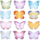 JSRQT 12Pcs Butterfly Shaped Sticky Notes Pads, 240 Sheets Cute Butterfly Small Post Self Stick Notes, Self-Adhesive Removable Memo Pads Adults Kids School Office Plan Reminder Stationery Supplies