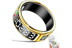 Gwenland Smart Ring Health Ring - Smart Rings for Women Men, Fitness Tracker Ring with LED Display Screen, Sleep Tracker Ring Compatible with iOS/Android Activity Tracker/Heart Rate/SpO2/Sleep/Step