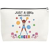 Mxrymvu Cheerleader Gifts for Women Makeup Bag Cheer Gifts for Female Cheerleading Gift for Team Coach Cosmetic Bag Cheerleading Themed Gift for Birthday Graduation Christmas Travel Zipper Pouch