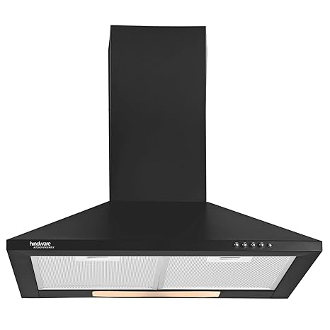 Hindware 60cm 700 m3/hr Chimney (Clarissa Black 60, 2 Cassette Filters, Black)