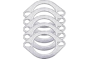 HABIIID 5 Pcs Exhaust Flange Gasket 2-Bolt 70mm / 2.75 inch High Temperature Graphite
