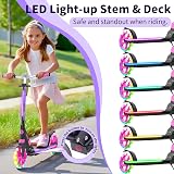 BELEEV Kids Scooter 6+ LED Light Up Stem & Deck 2 Wheel Foldable 220 lb view 2