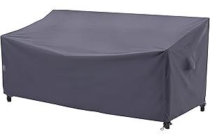 F&J Outdoors Heavy Duty Waterproof UV Resistant I Shape 3Seater Patio Sofa Cover, Grey, 82" W x 39" D x 36" H