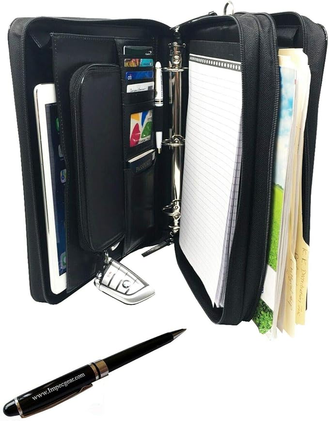Padfolio 3Ring Binders, Folder File Divider Organizer Planner w/Smart