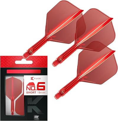 Target Darts K Flex Integrated Flights and Shafts No6 Red Short Pack of 3
