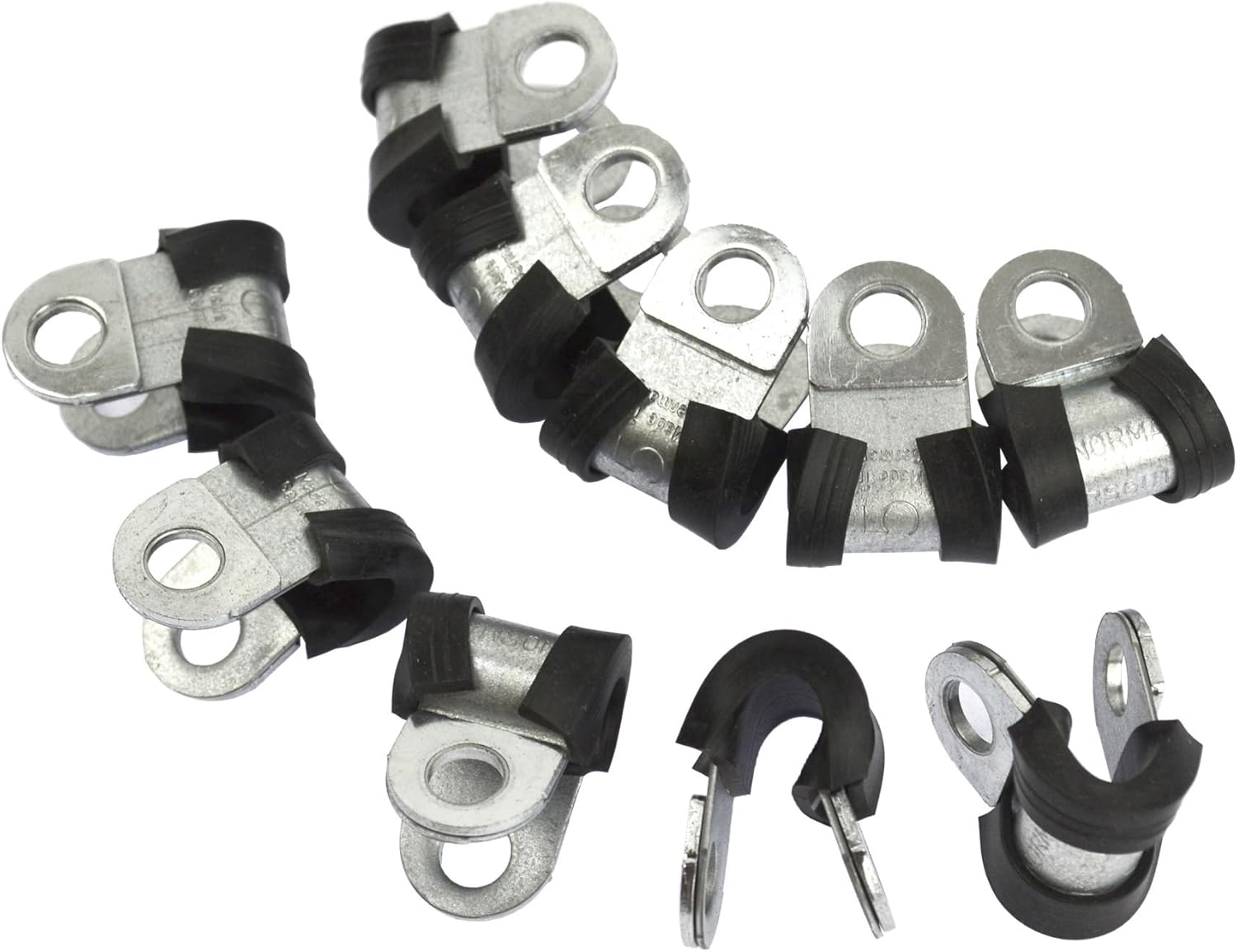 AB Tools Brake Pipe Clips Rubber Lined P Clips 3/16" lines Pack of 10