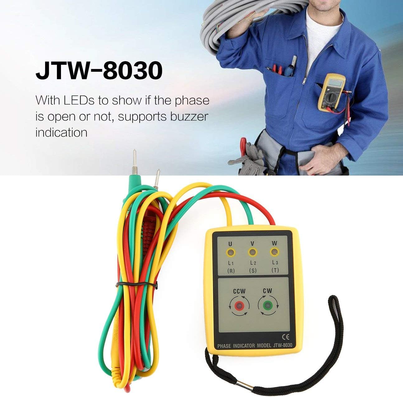 Machinyeseed Jtw Jtw 8030 Portable 3 Phasenfolge Meter Multimeter Presence Rotation Tester Phasenanzeige Detektor Meter Led Summer Farbe Gelb Amazon De Kuche Haushalt