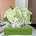 YalzoneMet RUZUQE 3 Pcs 21 in Artificial Light Green Hydrangea Natural Lifelike Real Touch Faux Large Royal Hydrangea for Home Party Outdoor Wedding Decor Table Centerpiece Artificial Flower