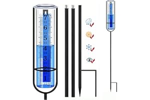 Winter Proof Rain Gauge Outdoor – 38.8" Extra Tall with Clear Numbers, Freeze-Resistant & Durable Plastic, Easy-Read Large Sc