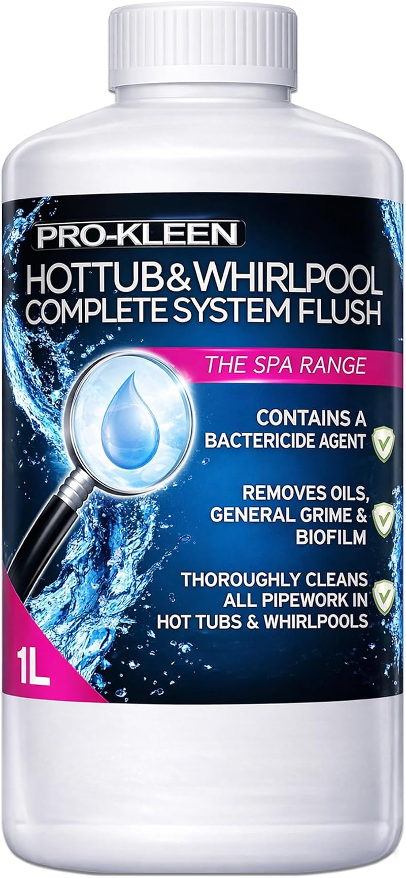 Pro-Kleen 1L Hot Tub & Whirlpool Complete System Flush Cleaner
