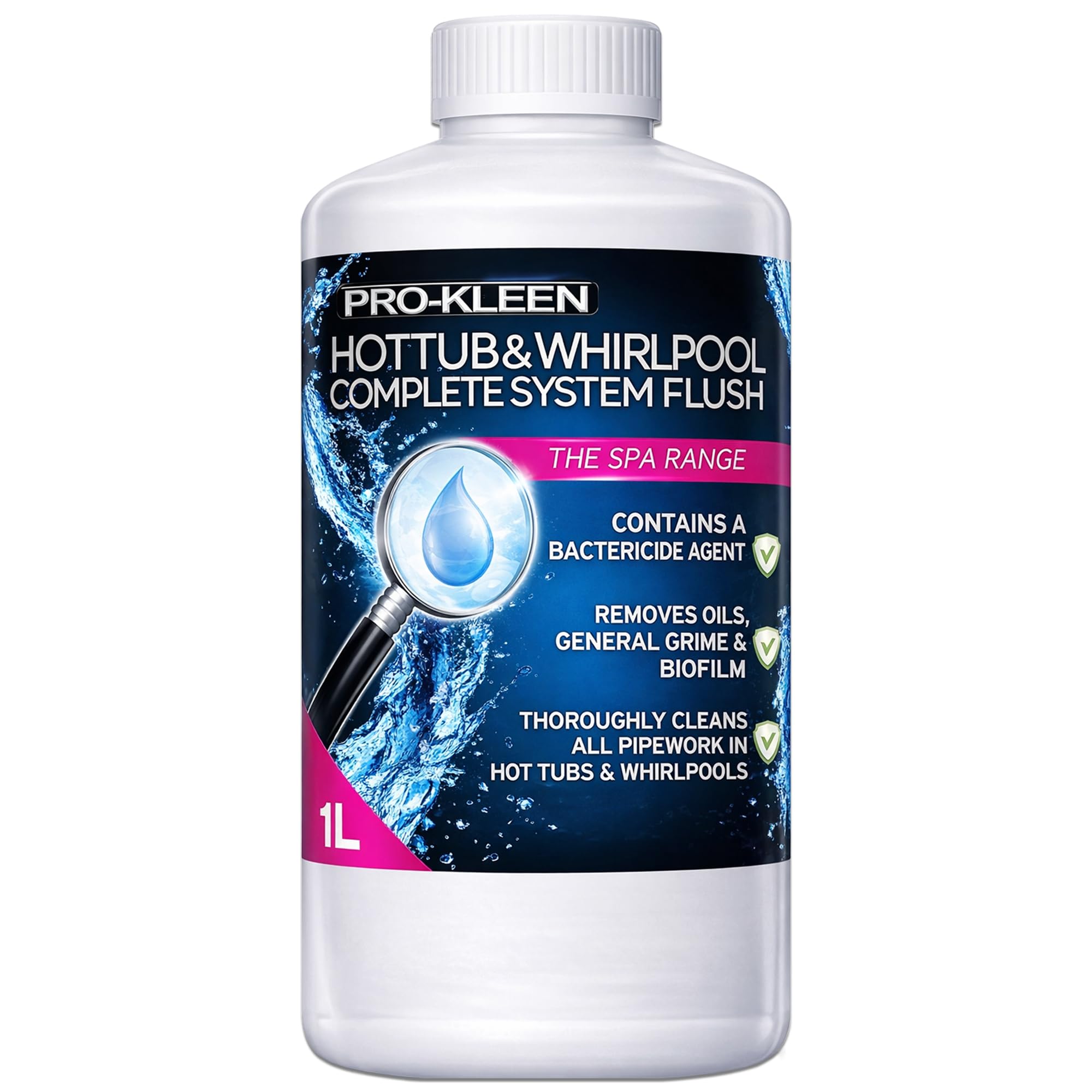 1L of Pro-Kleen Hot Tub & Whirlpool Complete System Flush Cleaner