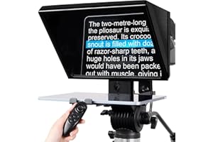 Geimrsy i2/12-inch professional teleprompter, tempered optical glass, all-metal structure, equipped with remote control and dedicated app, compatible with a wide range of devices