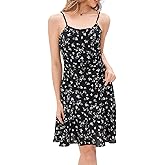 ZTC Floral Summer Dress for Women Spaghetti Strap Sleeveless A-line Dress Casual Beach Daily Wear Perfect for Vacation